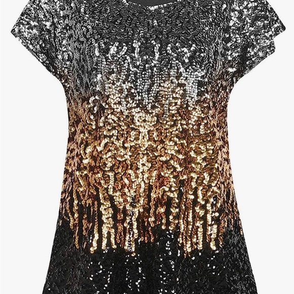 Women's Sequin Top Shimmer Glitter Top - Picture 8 of 8